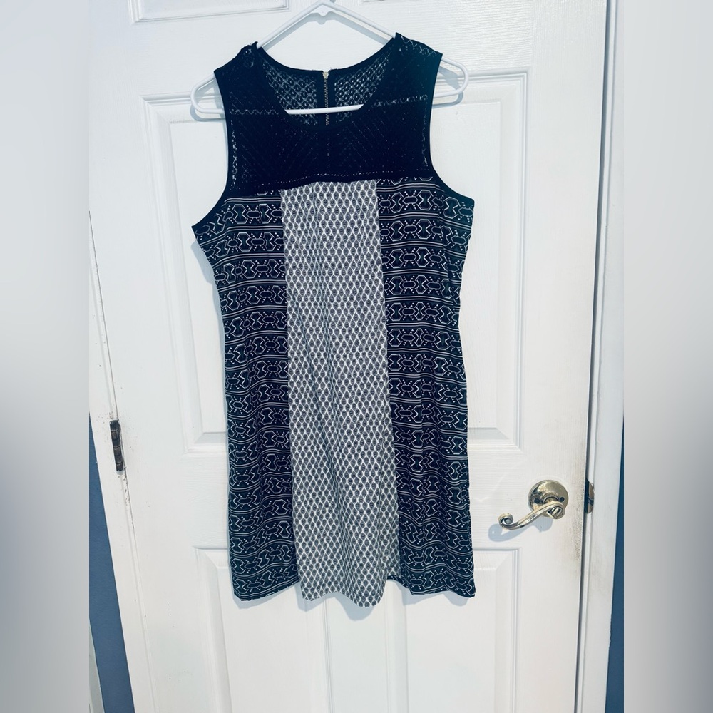 Xhilaration Black and White Patterned Midi Dress